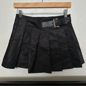 Prada Sz S Nylon Skirt Pleated Mini